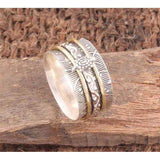 Rustic Turtle Spinner Ring with Nature-Inspired Bohemian Style