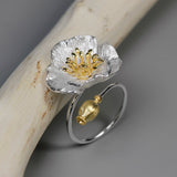 Bloom and Bud Ring for Duality and Feminine Power