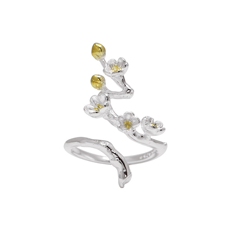 Blossoming Branch Ring with Spring Energy and Nature Magic