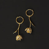 Tulip Drop Earrings in Gold or Silver Tone