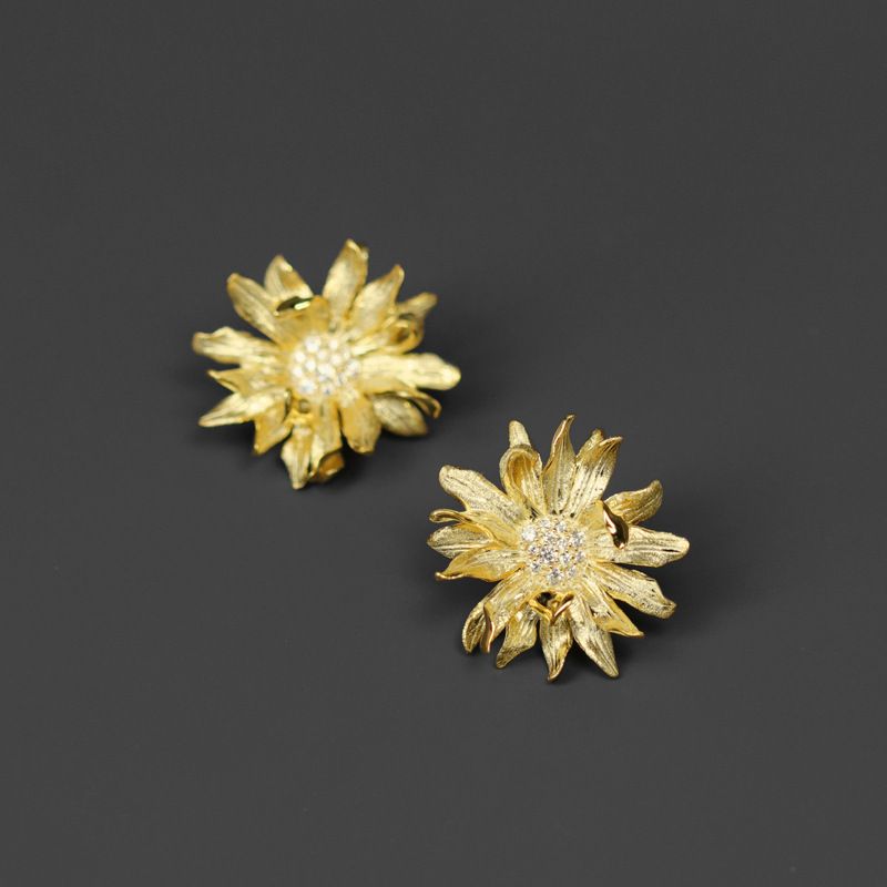 Leaf Drop Earrings Gold Silver Dangle Jewelry