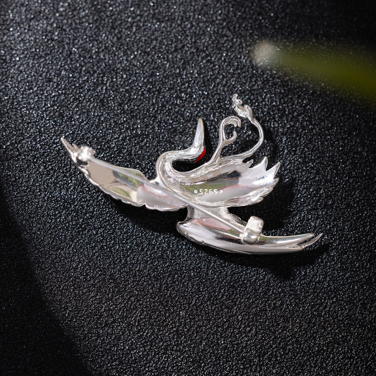 Silver Twin Cranes Brooch of Eternal Grace