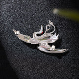 Silver Twin Cranes Brooch of Eternal Grace