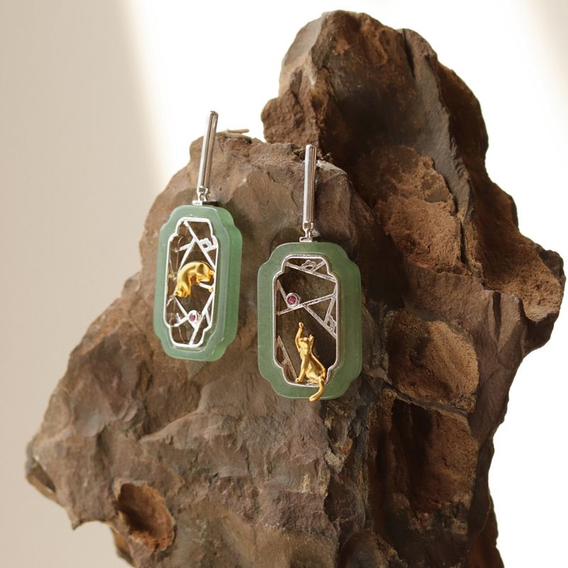 Leaf Drop Earrings Gold Silver Dangle Jewelry