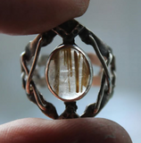 Raw Rutilated Quartz Statement Ring for Earthy Souls