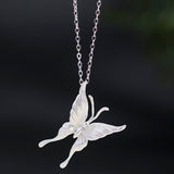 Silver Butterfly Necklace – Rebirth & Spirit Flight