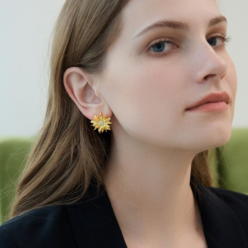 Leaf Drop Earrings Gold Silver Dangle Jewelry
