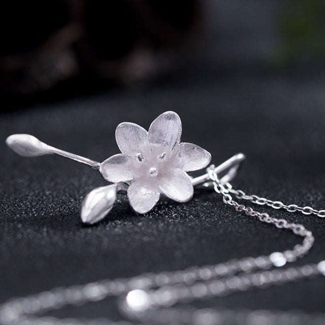 Snow Blossom Pendant Necklace for Ethereal Spirit Wear