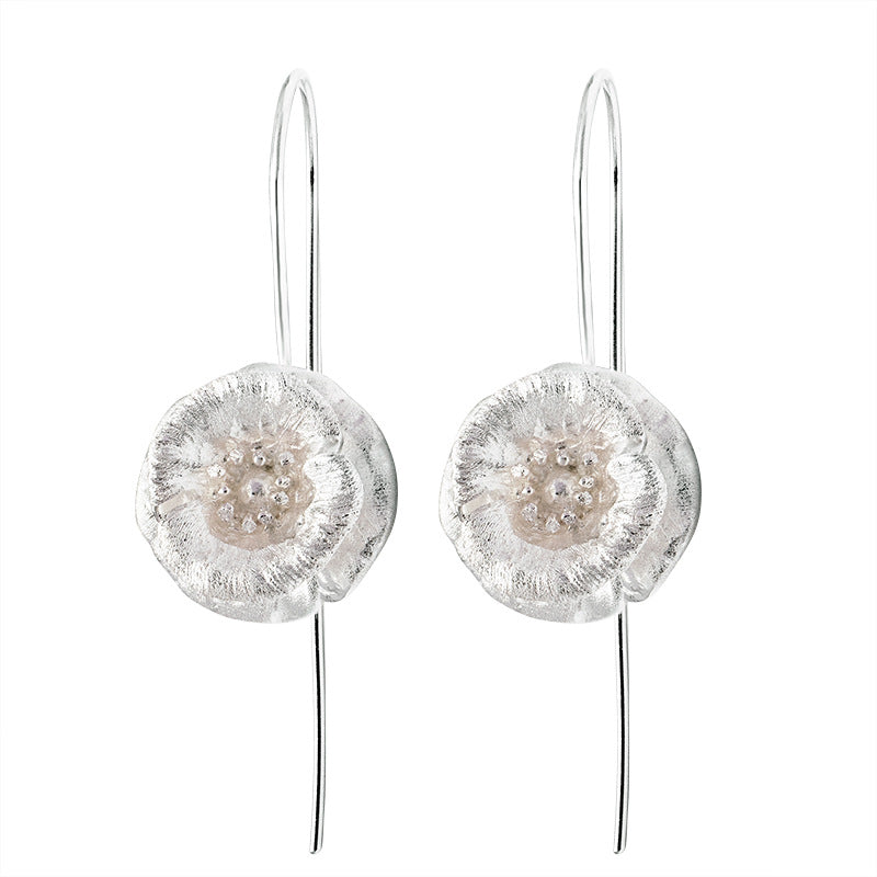 Frost Bloom Drop Earrings for Minimalist Spiritual Style