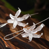 Celestial Bloom Drop Earrings with Star Petals