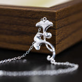 Ginkgo Leaf Pearl Necklace – Sterling Silver Nature Jewelry