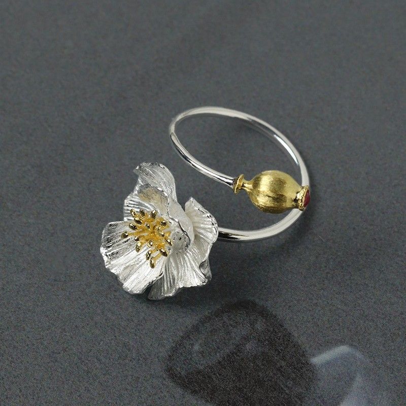 Bloom and Bud Ring for Duality and Feminine Power