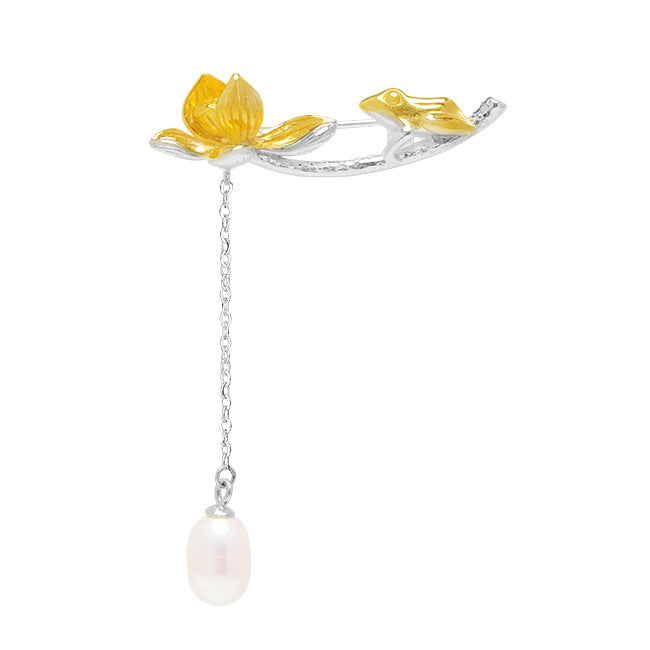 Lotus Frog Pearl Ear Cuff for Mythic Rebirth Energy