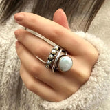 Bohemian Pearl Statement Ring with Natural Elegance and Charm