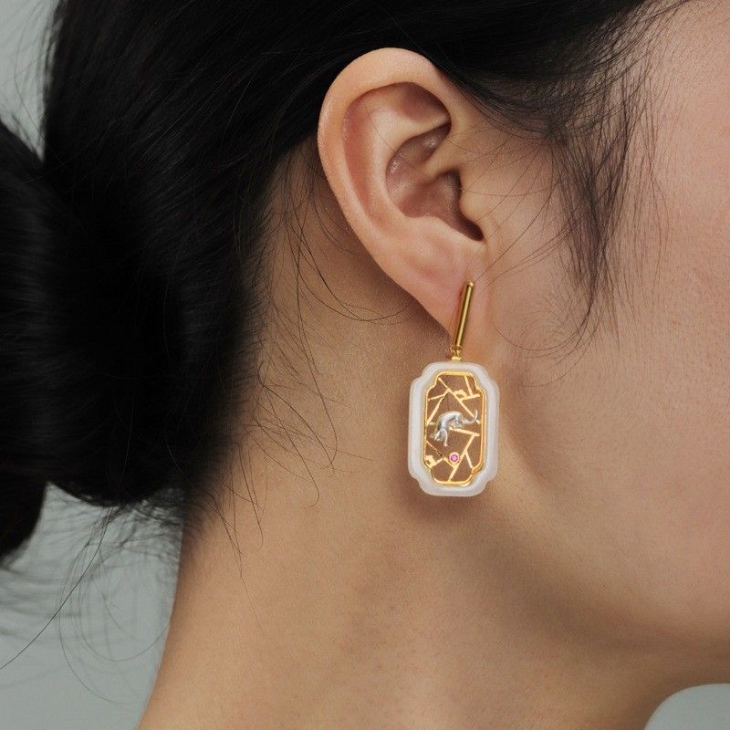 Leaf Drop Earrings Gold Silver Dangle Jewelry
