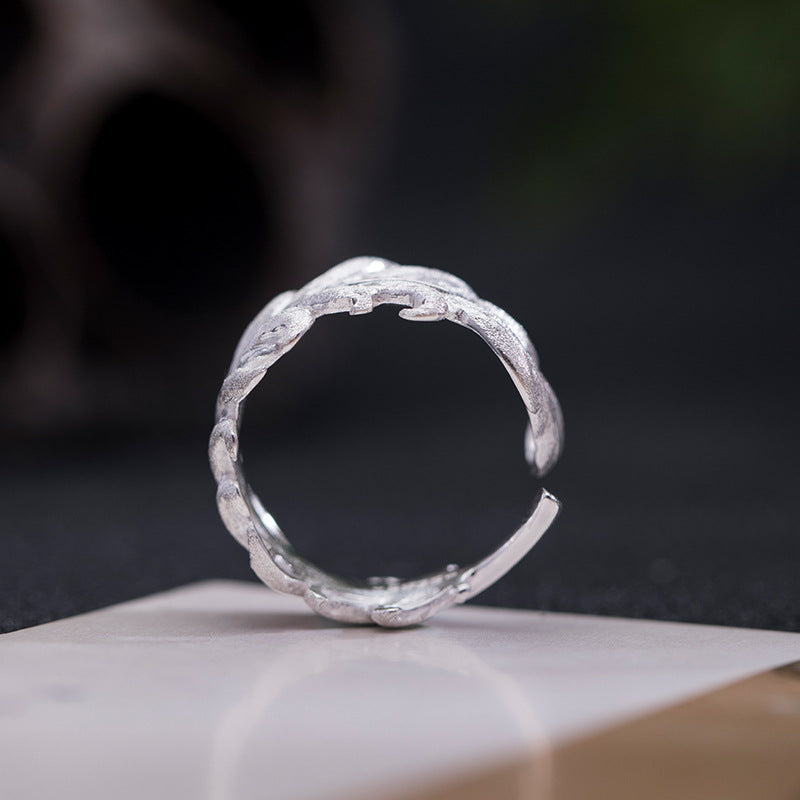 Leaf Statement Ring – Nature-Inspired Adjustable Forest Jewelry