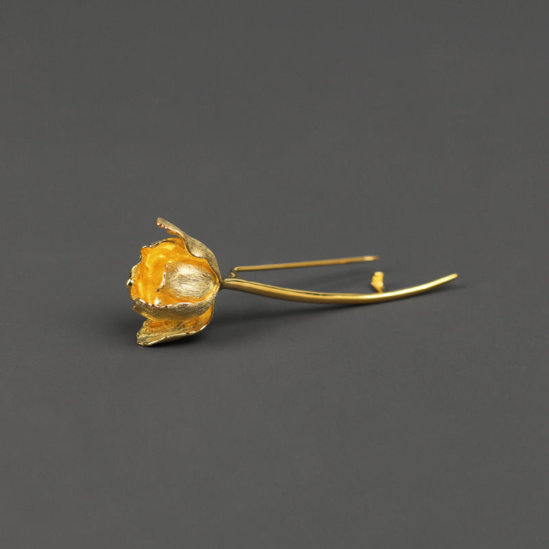 Tulip Bloom Brooch – Elegant Botanical Magic