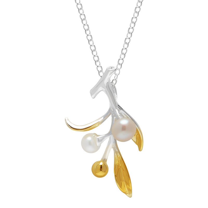 Mystic Branch Pearl Necklace for Growth and Moonlight Magic