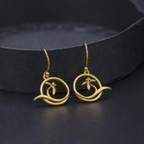 Golden Vine Earrings with Minimal Bloom and Sacred Flow