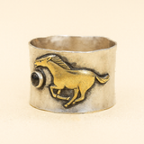 Golden Horse Totem Ring with Western Spirit Power