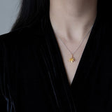Floral Pendant Necklace in Gold and Silver