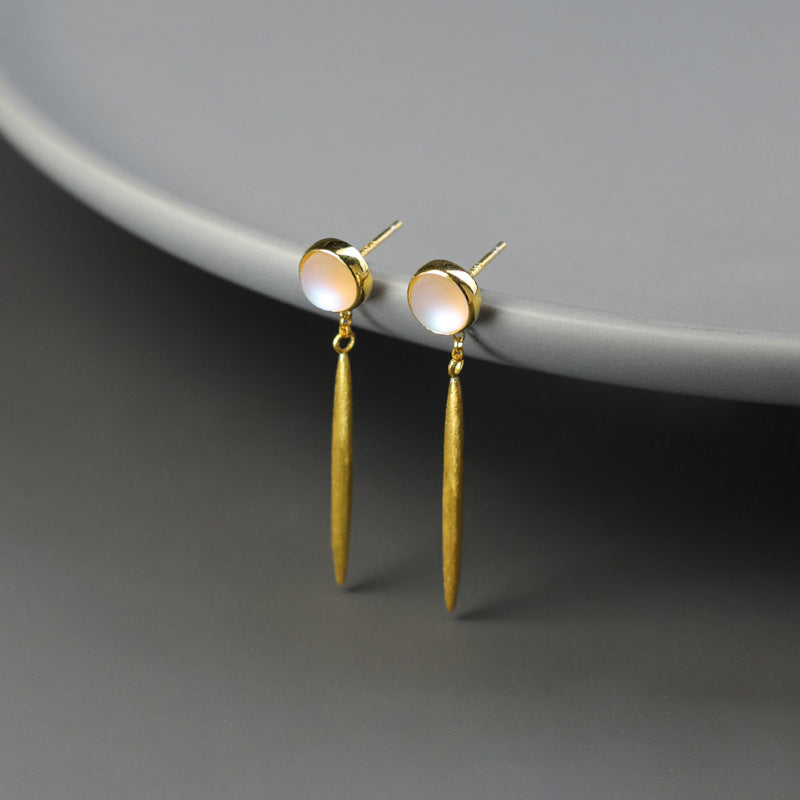Leaf Drop Earrings Gold Silver Dangle Jewelry