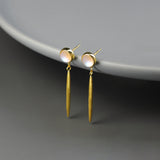 Leaf Drop Earrings Gold Silver Dangle Jewelry