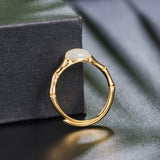 Golden Bamboo Moonstone Ring for Inner Calm & Clarity