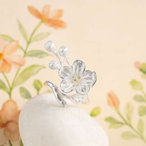 Twin Blossom Adjustable Rings in Gold and Silver Tones