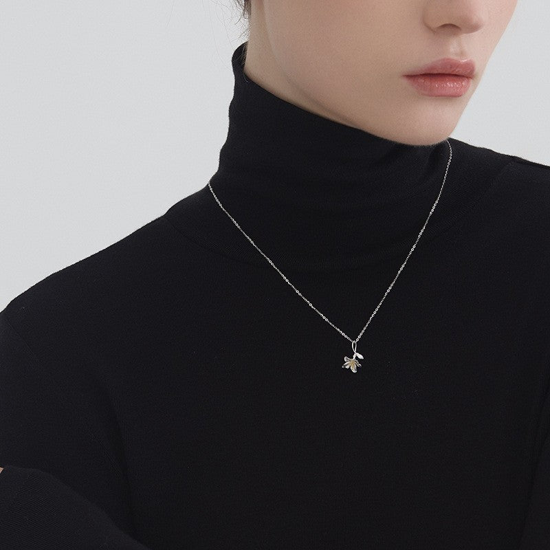 Floral Pendant Necklace in Gold and Silver
