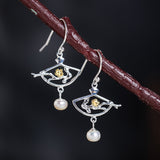 Dancing Bloom Pearl Earrings – Mystic Garden Grace