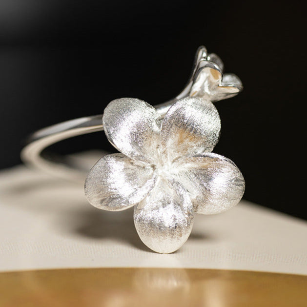 Sterling Silver Flower Ring – Botanical Nature-Inspired Jewelry