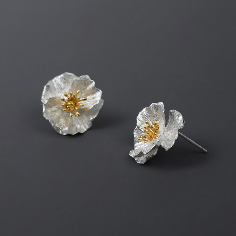 Leaf Drop Earrings Gold Silver Dangle Jewelry