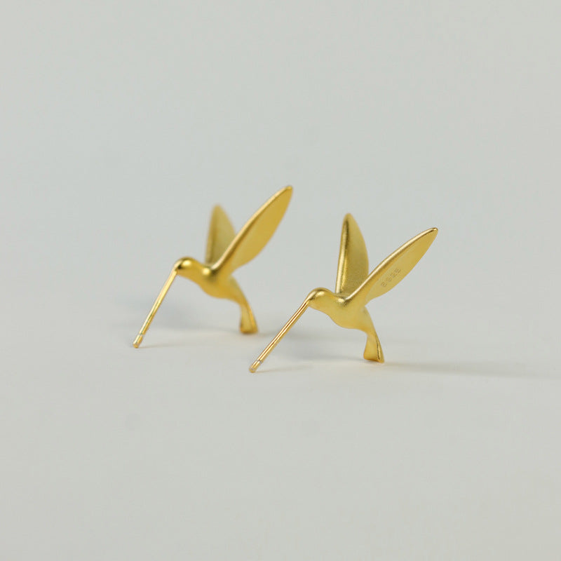Silver Hummingbird Stud Earrings for Joy and Freedom