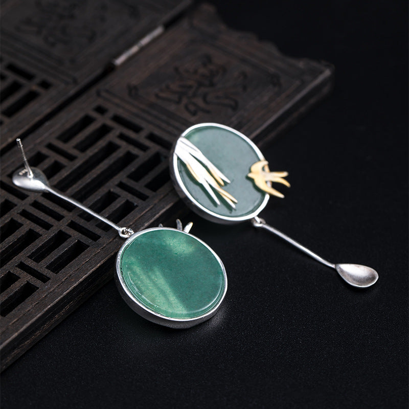 Silver Petal Ring with Golden Stamens for Gentle Energy