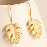 Monstera Leaf Drop Earrings with Jungle Spirit Energy