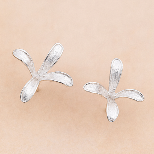 Delicate Petal Stud Earrings with Floral Energy Bloom