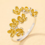 Adjustable Floral Bloom Ring in Gold and Silver Finish