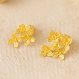 Gold Flower Stud Earrings for Women