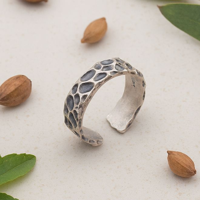 Raw Textured Lava Ring for Earthbound Spirit Power