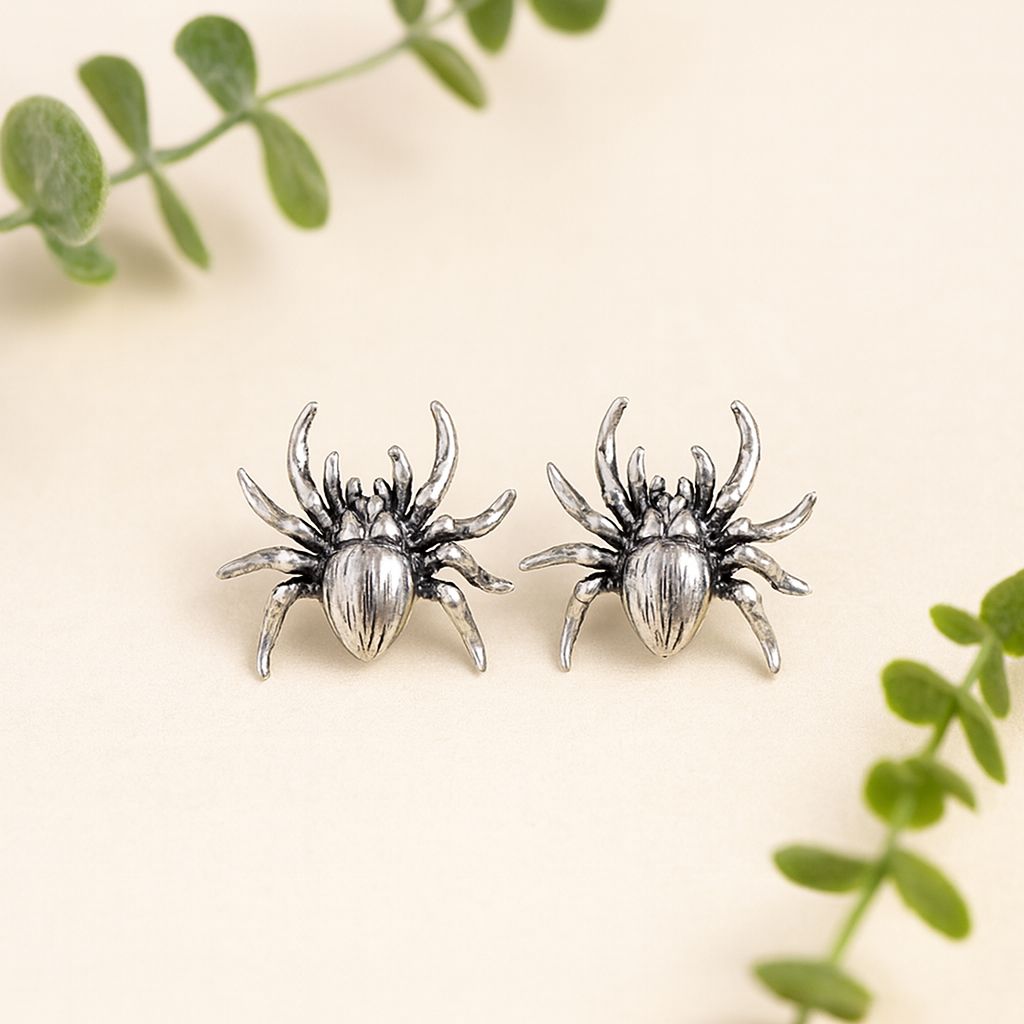 Mystic Spider Stud Earrings for Bold Witchcore Vibes