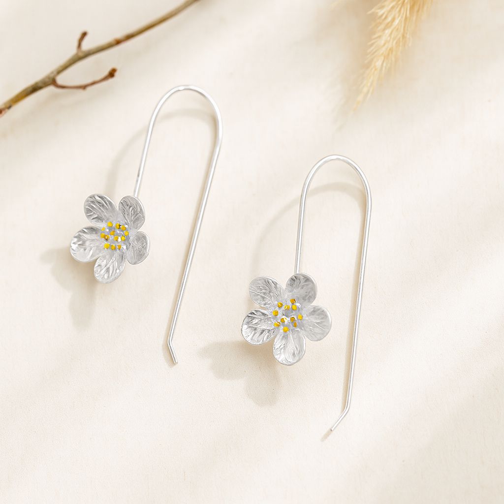 Crystal Blossom Drop Earrings with Feminine Spring Energy