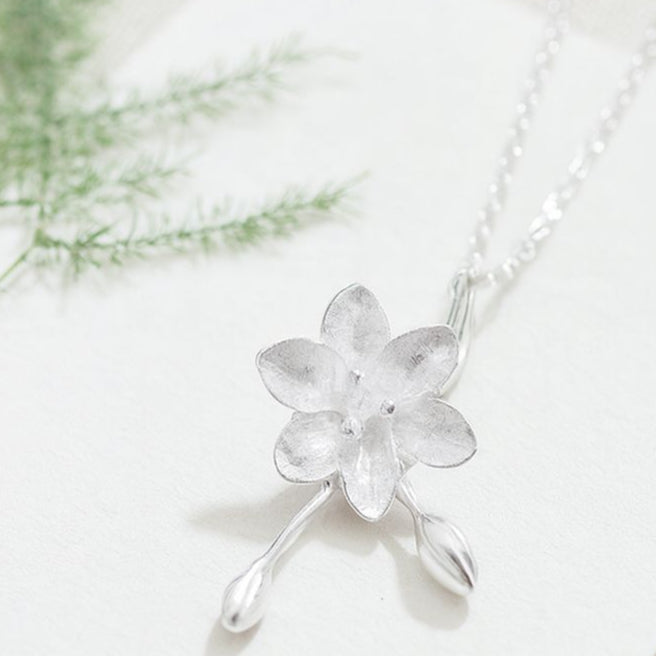 Snow Blossom Pendant Necklace for Ethereal Spirit Wear