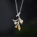 Mystic Branch Pearl Necklace for Growth and Moonlight Magic