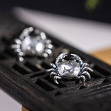 Crab Totem Stud Earrings for Protection and Water Energy