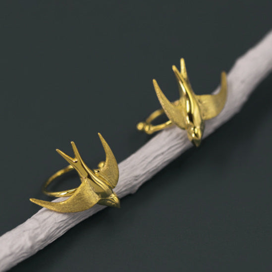 Golden Swallow Adjustable Ring for Spirit and Freedom