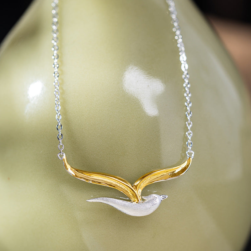Spirit Flight Necklace – Dual-Tone Bird of Light