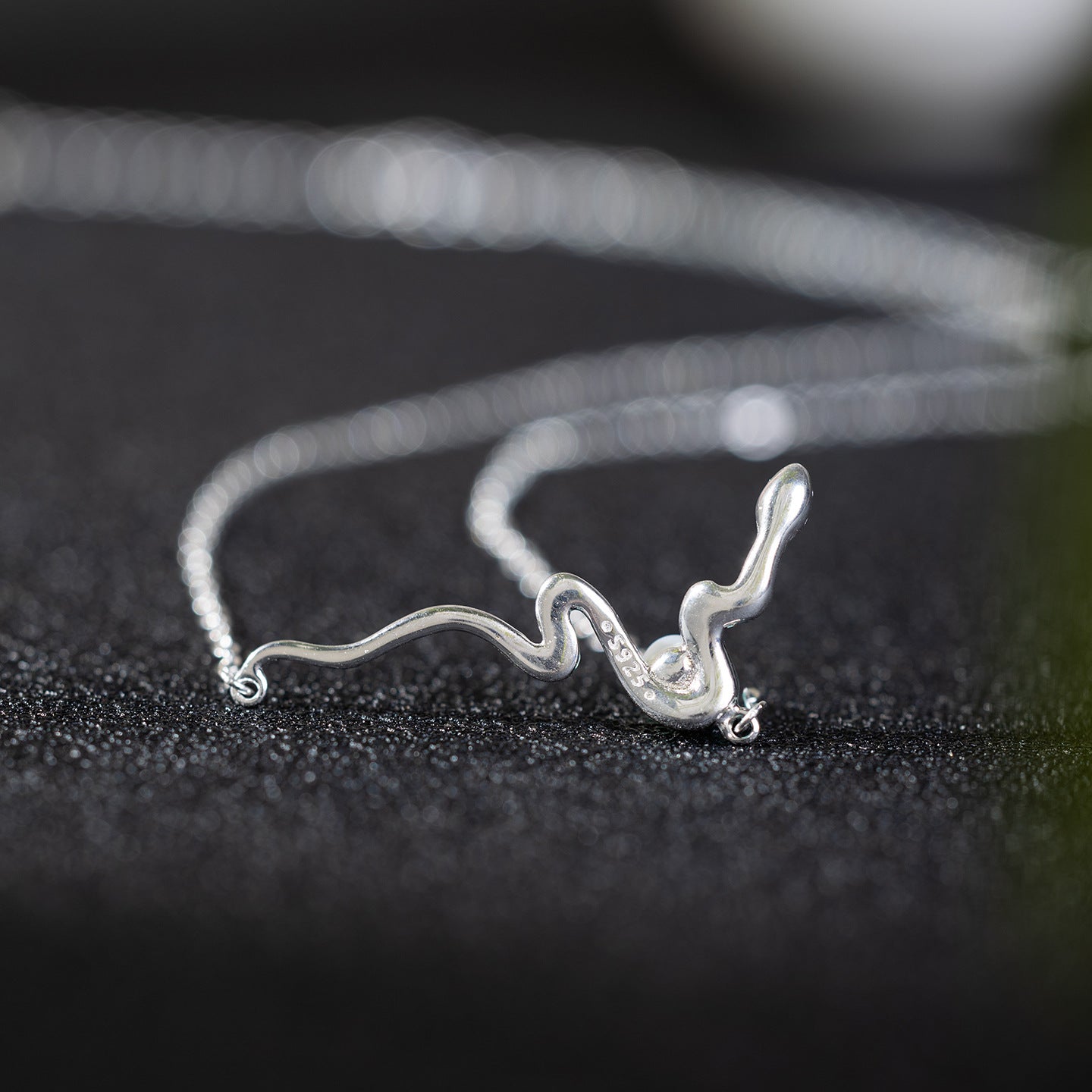 Serpent Pearl Necklace for Intuition, Power and Rebirth