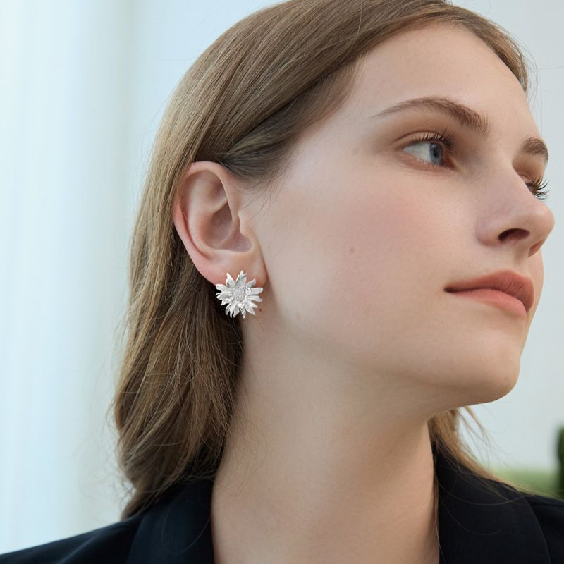 Leaf Drop Earrings Gold Silver Dangle Jewelry