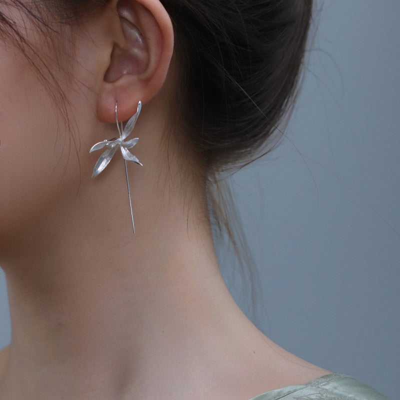 Orchid Drop Earrings – Sterling Silver or Gold
